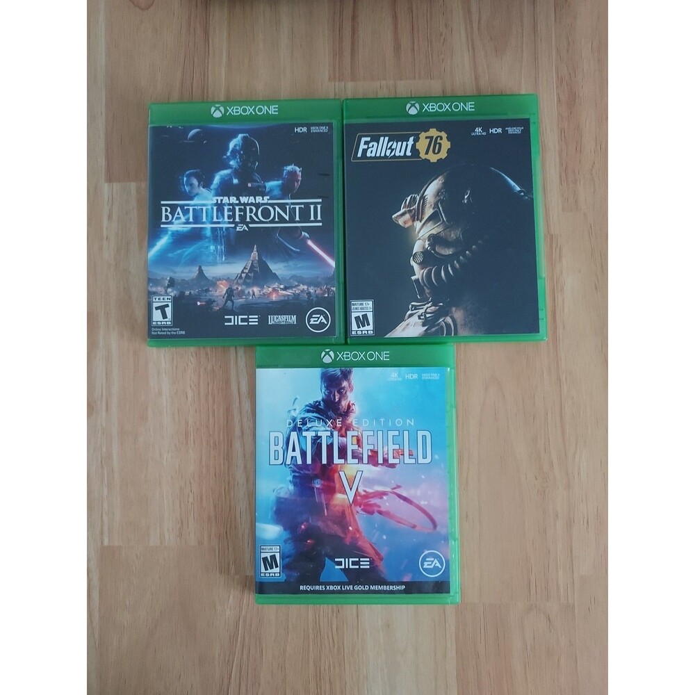 Xbox One Lot of 4 - Fallout 76 & 4 - Battlefield V - Star Wars Battlefront II